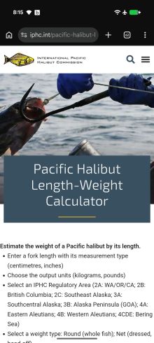 Pacific Halibut Length-Weight Calculator